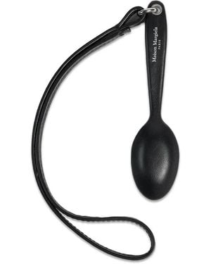 Maison Margiela Spoon-Charm Leather Bag Charm - White