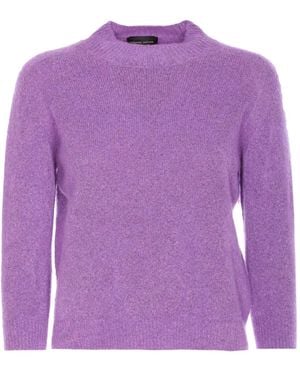 Roberto Collina Crew-Neck Long-Sleeve Sweater - Purple