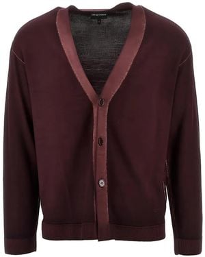 Emporio Armani Fine-Knit Cardigan - Red