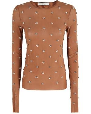 Tela Embellished Top - Brown