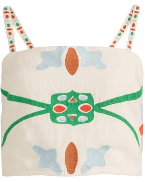 Marie Oliver Besticktes Wyatt Cropped-Top - Grün