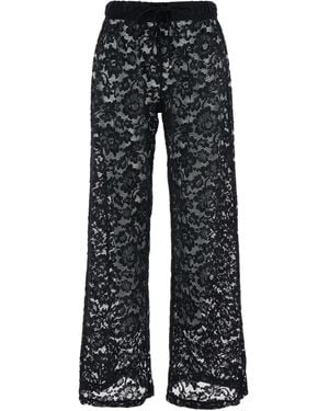 VENUJA Floral-Lace Pants - Black