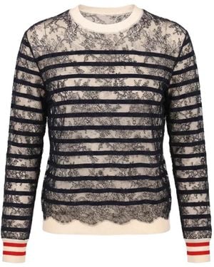 Valentino Garavani Lace Striped Jumper - Black