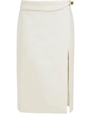 Ferragamo Buckle-Detailing Pencil Skirt - White