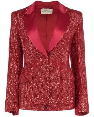Alberta Ferretti Sequin-Embellishment Blazer - Red