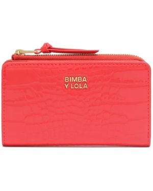Bimba Y Lola Crocodile-Effect Zip-Around Wallet - Red