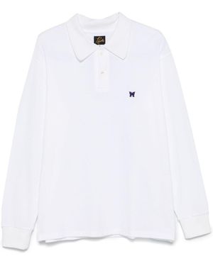 Needles Embroidered-Logo Polo Shirt - White