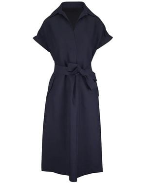 Agnona Belted Midi Dress - Blue