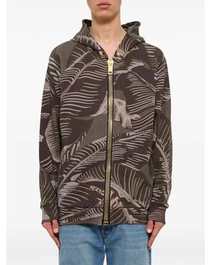 Palm Angels Zip-Up Hoodie - Brown