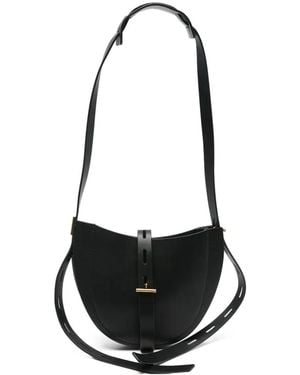 MINOBOSSI Lilly Curved Leather Shoulder Bag - Black