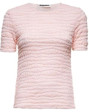 Jil Sander Textured Crewneck Top - Pink