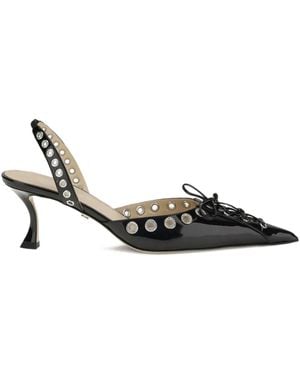 Mach & Mach Slingback Pumps Met Kristallen - Zwart