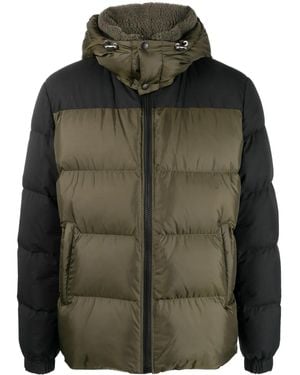 Yves Salomon Detachable-Hood Down Jacket - Green