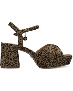 Mexx Leopard-Print Platform Sandals - Brown