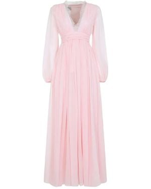 Giambattista Valli Lace V-Neck Maxi Dress - Pink