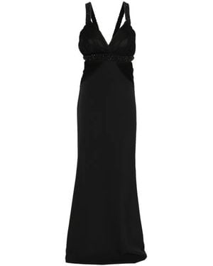PRONOVIAS THE PARTY EDIT X Elisabetta Franchi Breksta V-Neck Maxi Dress - Black