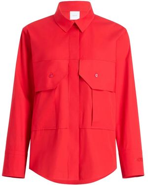 Patou Organic Cotton Poplin Cargo Blouse - Red