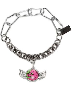 Chopova Lowena Hey Piggy Carabiner Necklace - White