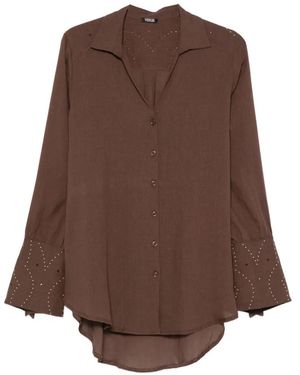VENUJA Crystal-Embellished Shirt - Brown