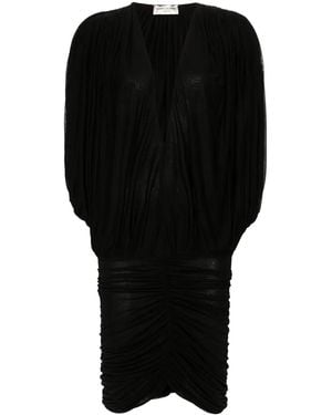 Saint Laurent Draped Mini Dress - Black