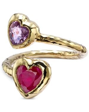 Octavia Elizabeth Moi And Toi Sapphire And Ruby Ring - Pink