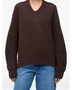 STAUD Pull Otto À Col V - Brown