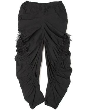 Yoshio Kubo Fringe-Detail Gathered Pants - Black