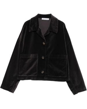 ROSSO35 Veste En Velours À Poches Plaquées - Noir