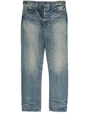 Mastercraft Union Faded Whiskered Jeans - Blue