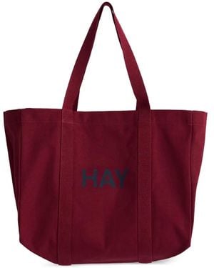Hay Logo-Print Shopper Shoulder Bag - Red