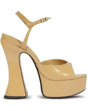 SCHUTZ SHOES Luma Patent Leather Sandals - Metallic