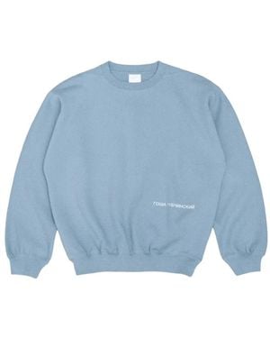 Gosha Rubchinskiy Logo-Print Raglan-Sleeve Jumper - Blue