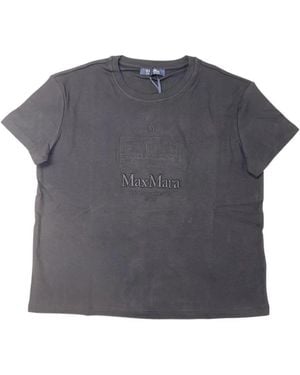Max Mara Logo-Detail T-Shirt - Blue
