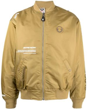 Aape By A Bathing Ape Bomber Con Applicazione - Giallo