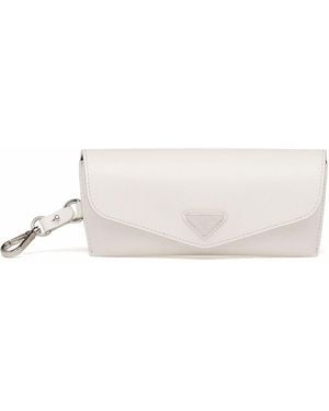 Prada Logo Plaque Sunglasses Case - Natural