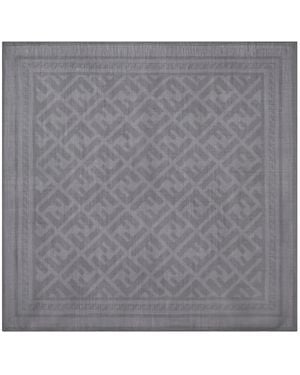 Fendi Ff Patern Scarf - Gray