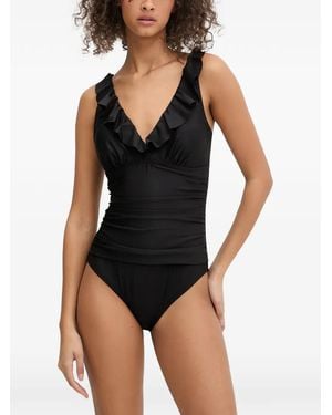 DKNY Ruffled Swimsuit - Black