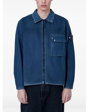Stone Island Zip-Up Chest-Pocket Jacket - Blue