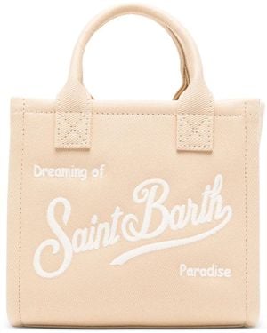 MC2 Saint Barth Vanity Logo-Embroidered Tote Bag - Natural