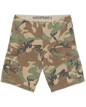 chesapeake's Camouflage Cargo Shorts - White