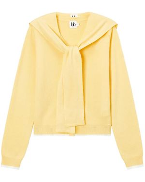 B+ AB Sailor-Collar Cardigan - Yellow