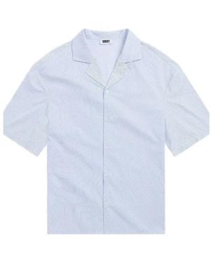 KROST Striped Camp-Collar Shirt - Blue