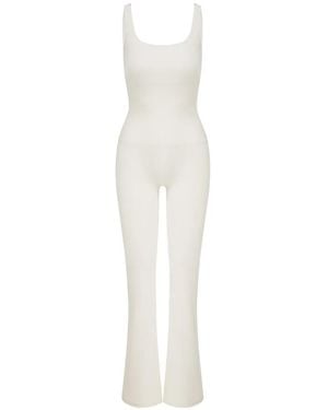 AMADAWEAR Anastasia Flare-Leg Open-Back Jumpsuit - White