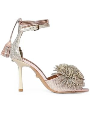 Kurt Geiger Embellished Pom-Pom Sandals - Metallic