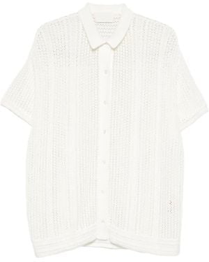 Bompard Crochet Polo Shirt - White