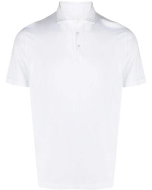 Fedeli Short-Sleeved Cotton Polo Shirt - White