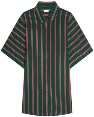 Dries Van Noten Striped Shirt Dress - Green
