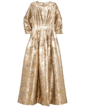 Jonathan Simkhai Metallic-Jacquard Maxi Dress - Natural