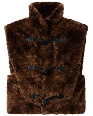 Isabel Marant Jocya Toggle-Fastening Faux-Fur Gilet - Brown