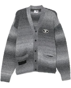 Aape By A Bathing Ape Logo-Embroidered Cardigan - Grey